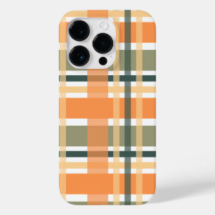 Funda Para iPhone 14 Pro De Case-Mate plaid de clan escocés naranja verde a cuadros