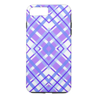Funda Para iPhone 8 Plus/7 Plus Plaid Geométrico Morado, Azul y Blanco