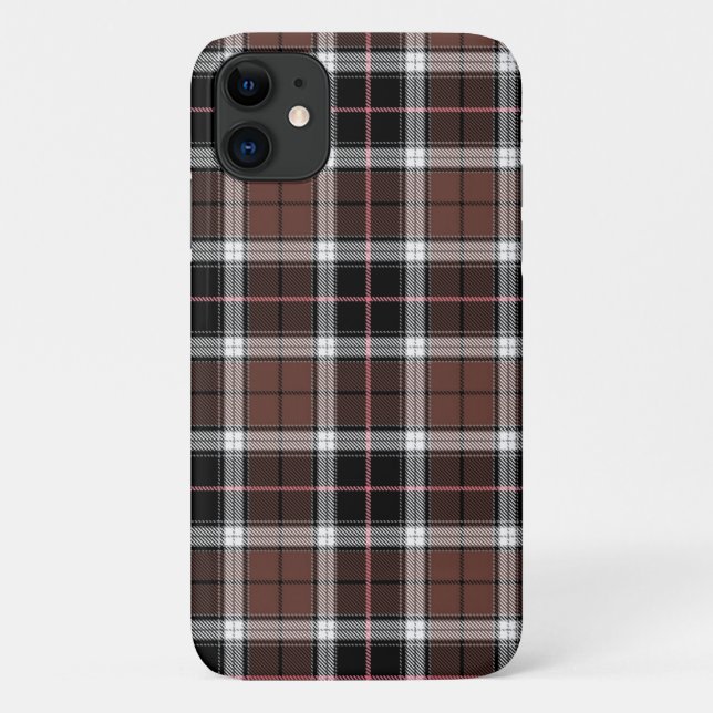 Funda De Case-Mate Para iPhone Plaid marrón (Reverso)