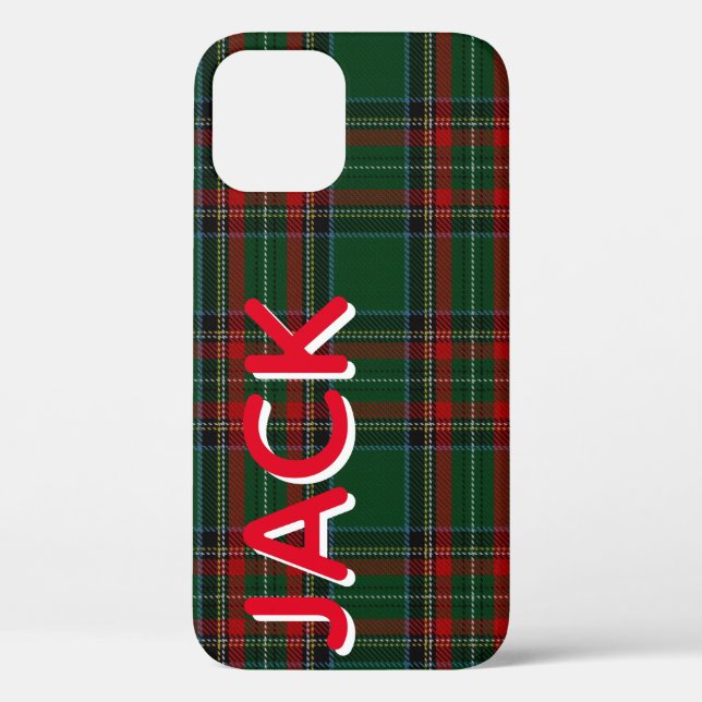 Funda De Case-Mate Para iPhone Plaid Verde Personalizado (Reverso )