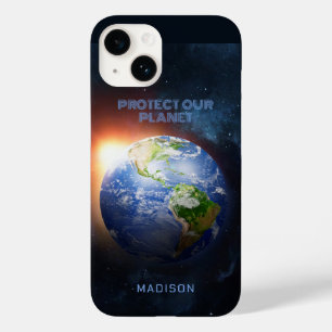 Funda Para iPhone 14 De Case-Mate Planeta de texto personalizado Tierra