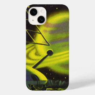 Funda Para iPhone 14 De Case-Mate Planeta verde neón vintage de ciencia ficción con 