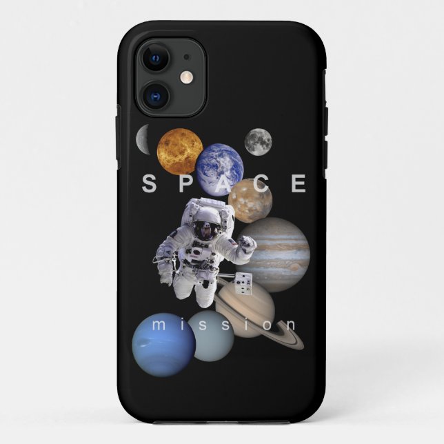 Funda De Case-Mate Para iPhone planetas del sistema solar de misión astronauta es (Reverso)