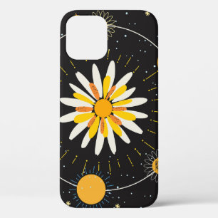 Funda Para iPhone 12 Planetas Sun Moon: Arte Floral Gráfico