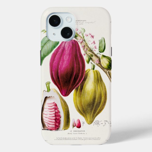 Funda De Case-Mate Para iPhone plant antique flower (Reverso )