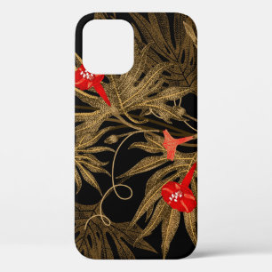 Funda Para iPhone 12 Planta de escalada Ivy: Vintage dorado.