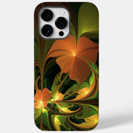 Funda Para iPhone 14 Pro Max De Case-Mate Planta de fantasía Resumen Fractal Verde Rust Brow