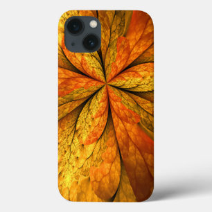 Funda Para iPhone 13 Planta de otoño, hoja de arte fractal abstracta mo