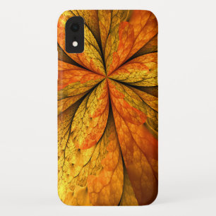 Funda Para iPhone XR Planta de otoño, hoja de arte fractal abstracta mo