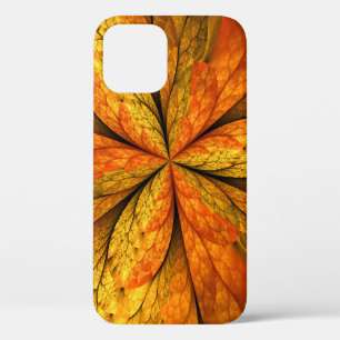 Funda Para iPhone 12 Planta de otoño, hoja de arte fractal abstracta mo
