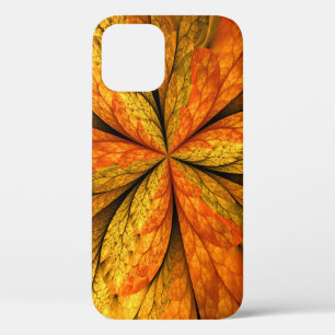 Funda Para iPhone 12 Pro Planta de otoño, hoja de arte fractal abstracta mo