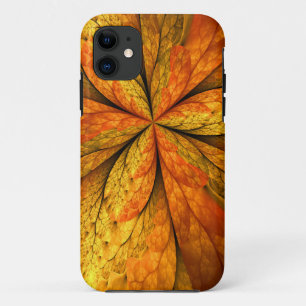Funda Para iPhone 11 Planta de otoño, hoja de arte fractal abstracta mo