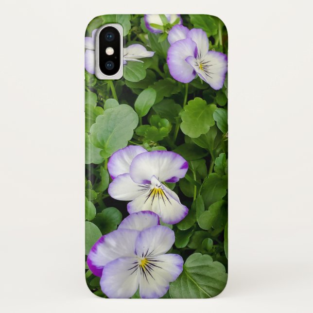 Funda De Case-Mate Para iPhone planta de púrpura y pana blanca (Reverso)