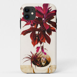 Funda Para iPhone 11 Planta Jatropha en rojo profundo