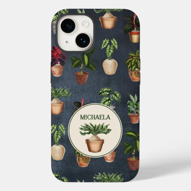 Funda De Case-Mate Para iPhone Plantas de acuarela Protegidas Terracotta Pots Rús (Reverso )