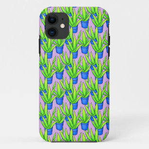 Funda Para iPhone 11 Plantas de Aloe Vera Patrón Textil