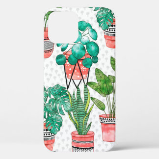 Funda Para iPhone 12 Plantas de la casa acuática de Terra cotta Pots Se