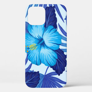 Funda Para iPhone 12 Plantas tropicales hawaianas, patrón de hibiscos.