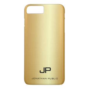 Funda Para iPhone 8 Plus/7 Plus Plantilla de aspecto dorado estilizado Monograma m