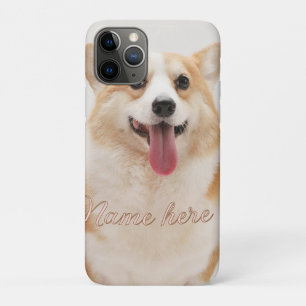 Funda Para iPhone 11 Pro Plantilla de foto de nombre de mascota simple mini