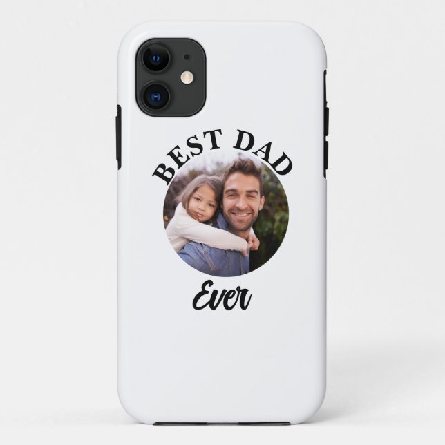 Funda De Case-Mate Para iPhone Plantilla de fotografía personalizada de Best Dad (Reverso)