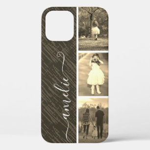 Funda Para iPhone 12 Plantilla de la familia de Collages de fotos de fi