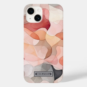 Funda Para iPhone 14 De Case-Mate Plantilla de nombre de arte de color gris rosa abs