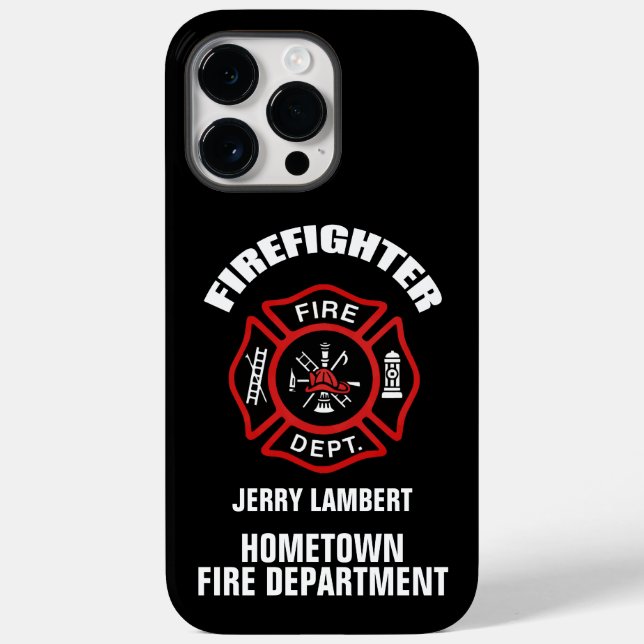 Funda De Case-Mate Para iPhone Plantilla de nombre de bombero (Reverso )