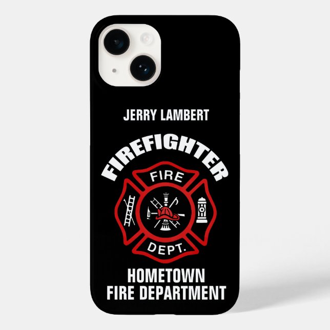 Funda De Case-Mate Para iPhone Plantilla de nombre de bombero (Reverso )