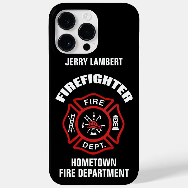 Funda De Case-Mate Para iPhone Plantilla de nombre de bombero (Reverso)