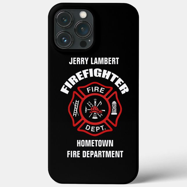 Funda De Case-Mate Para iPhone Plantilla de nombre de bombero (Reverso )