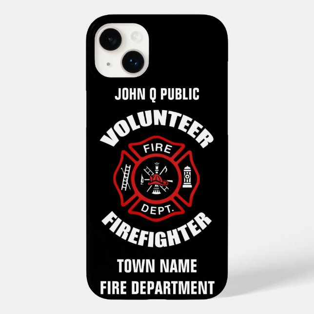 Funda De Case-Mate Para iPhone Plantilla de nombre de bombero voluntario (Reverso )