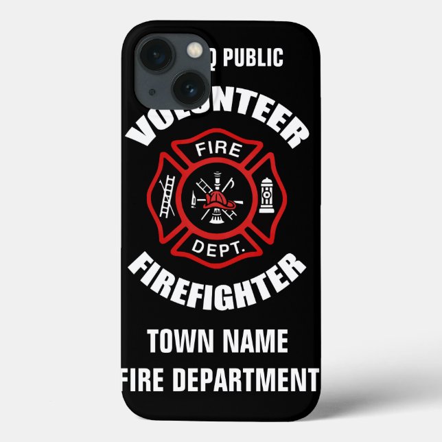 Funda De Case-Mate Para iPhone Plantilla de nombre de bombero voluntario (Reverso)