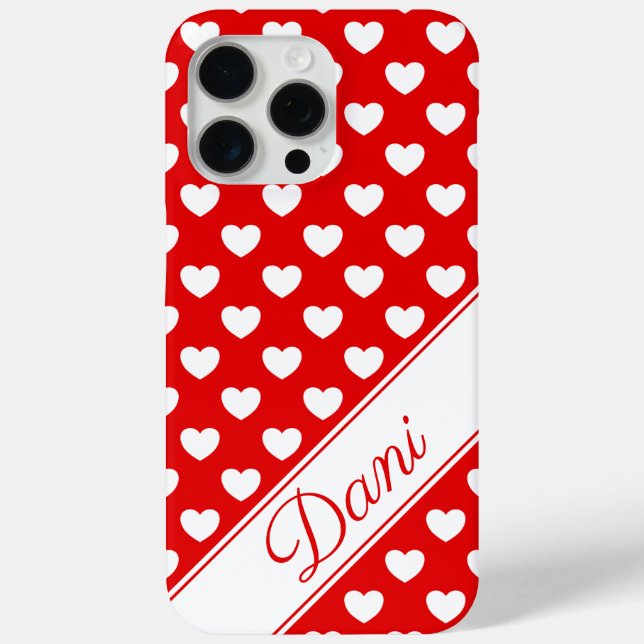 Funda De Case-Mate Para iPhone Plantilla De Nombre, Rojo Y Blanco Llamativo (Reverso )