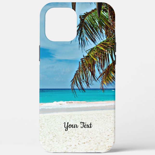 Funda De Case-Mate Para iPhone Plantilla de paraíso tropical, personalizar (Reverso )