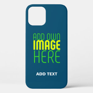 FUNDA PARA iPhone 12 PLANTILLA DE TEXTO DE IMAGEN AZUL PRUDENCIAL MODER