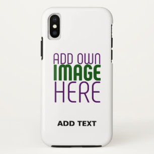FUNDA PARA iPhone XS PLANTILLA DE TEXTO DE IMAGEN BLANCA SIMPLE EDITABL