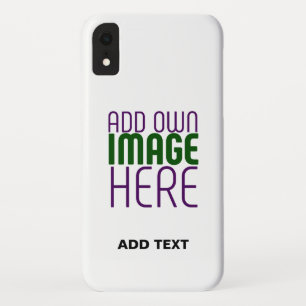 FUNDA PARA iPhone XR PLANTILLA DE TEXTO DE IMAGEN BLANCA SIMPLE EDITABL