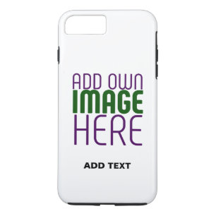 FUNDA PARA iPhone 8 PLUS/7 PLUS PLANTILLA DE TEXTO DE IMAGEN BLANCA SIMPLE EDITABL