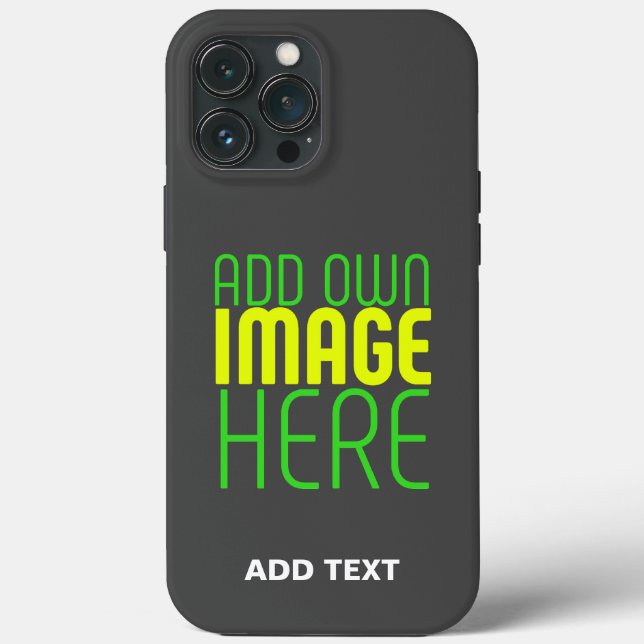 FUNDA DE Case-Mate PARA iPhone PLANTILLA DE TEXTO DE IMAGEN GRIS SIMPLE EDITABLE  (Reverso )