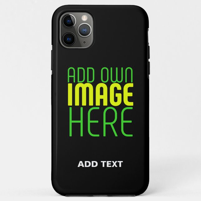 FUNDA DE Case-Mate PARA iPhone PLANTILLA DE TEXTO DE IMAGEN NEGRA SENCILLA EDITAB (Reverso)