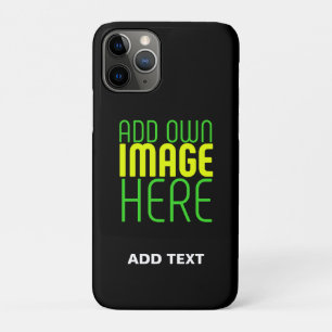 FUNDA PARA iPhone 11 PRO PLANTILLA DE TEXTO DE IMAGEN NEGRA SENCILLA EDITAB