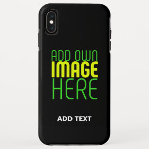 FUNDA PARA iPhone XS MAX PLANTILLA DE TEXTO DE IMAGEN NEGRA SENCILLA EDITAB