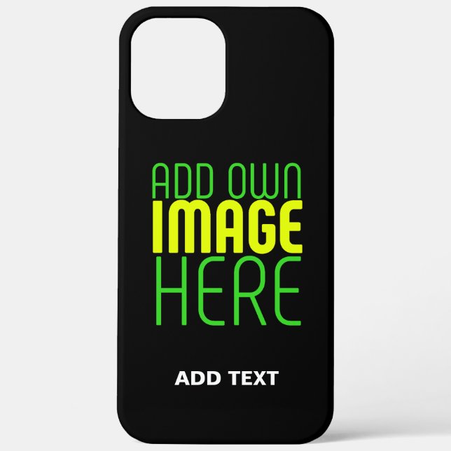 FUNDA DE Case-Mate PARA iPhone PLANTILLA DE TEXTO DE IMAGEN NEGRA SIMPLE EDITABLE (Reverso )