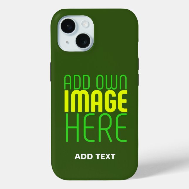 FUNDA DE Case-Mate PARA iPhone PLANTILLA DE TEXTO DE IMAGEN VERDE MODERNA EDITABL (Reverso )