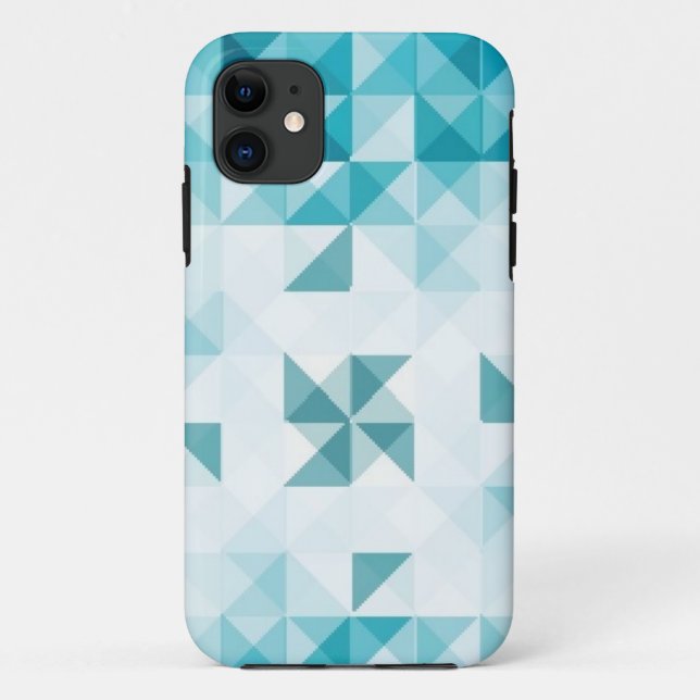 Funda De Case-Mate Para iPhone Plantilla geométrica abstracta azul del fondo (Reverso)