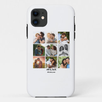 Funda Para iPhone 11 Plantilla personalizada de 9 Collages de fotos par