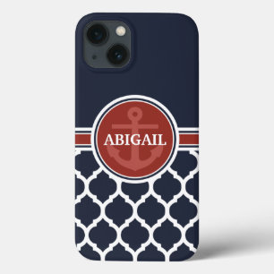 Funda Para iPhone 13 Plantilla personalizada de anclaje nautico