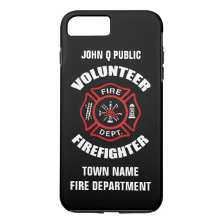 Funda Para iPhone 8 Plus/7 Plus Plantilla voluntaria del nombre del bombero