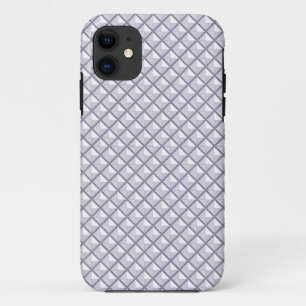 Funda Para iPhone 11 Plata, mirada metálica, rejilla tachonada